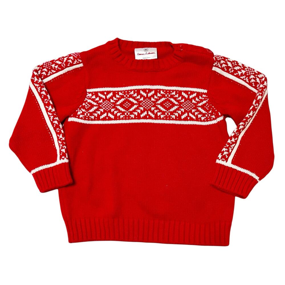 Hanna Andersson Knit Cotton Ski Swetaer Size 24m